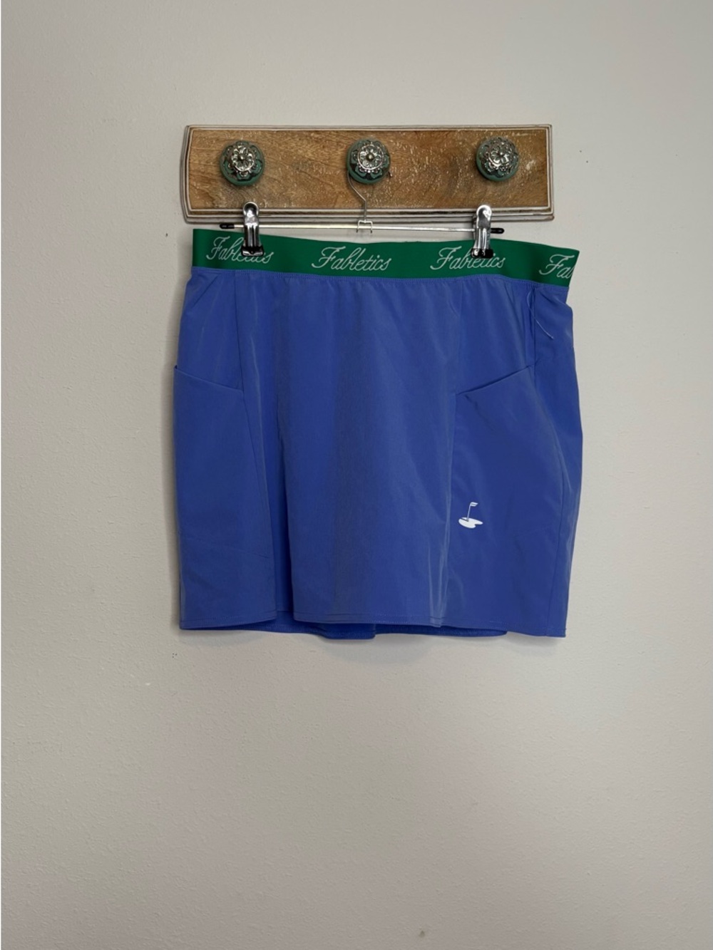 Fabletics Periwinkle Athletic Skort with Green Logo Waistband - Picture 4 of 8